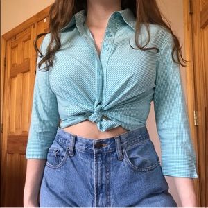 Blue Gingham Button up